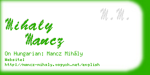 mihaly mancz business card